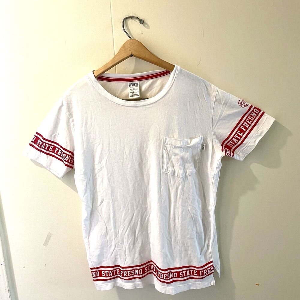 Victoria's Secret "PINK" Fresno State T Shirt SMALL 5th & Ocean Short Sleeve‎